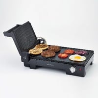 Elektrický gril a barbecue 3 v 1 Ariete 1916 Multi Grill, hladká a vrúbkovaná grilovacia doska, otváranie o 180°, nastaviteľný termostat, 2400 W, čierny 5