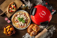 Elektrická pec na pizzu Ariete 909, kamenná doska, 400 °C, 1200 W, 30-minútový časovač — Silne opotrebovaný stav (stav: pozri 2. obrázok) 9