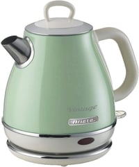 Ariete Vintage 2868 Retro električno kuhalo za vodu - 1 L, 1630 W, bežična baza od 360°, automatsko isključivanje, nehrđajući čelik, zeleno 1