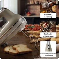 Ariete Vintage kézi mixer 5 fokozat turbó funkcióval, 450W, krém 4