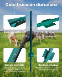 Stâlp de gard din oțel ARIFARO 122 cm pentru gard din plasă de sârmă, 10 bucăți, stâlp rezistent pentru gard de grădină, pentru terasă, sârmă de gard pentru exterior 5