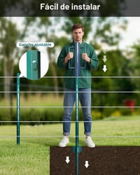 Stâlp de gard din oțel ARIFARO 122 cm pentru gard din plasă de sârmă, 10 bucăți, stâlp rezistent pentru gard de grădină, pentru terasă, sârmă de gard pentru exterior 6