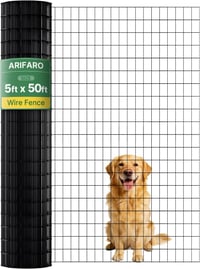 ARIFARO Rolă de gard din plasă de sârmă 1,5 m x 15 m, acoperire PVC 2 mm, ochiuri 5 x 7,5 cm, plasă de sârmă zincată termic pentru câini, găini, iepuri 1