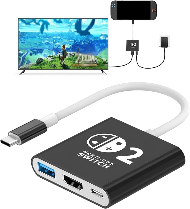 AriKroii Switch 2 dokkoló állvány 4K HDMI USB 3.0 100W töltéssel