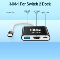AriKroii Switch 2 dokkoló állvány 4K HDMI USB 3.0 100W töltéssel 6