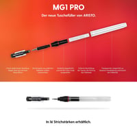 Technické pero Aristo AR63035 MG1 PRO, šírka čiary 0,35 mm, priehľadné telo, pochrómovaný hrot, rovnomerný prietok atramentu, plniteľné 3