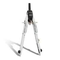 Set compas Aristo AR80084 College, 5 piese, reglare rapidă, cu mine de rezervă pentru creion mecanic de 0,5 mm, adaptor, argintiu-negru 2