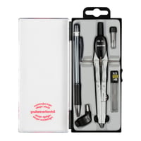 Set compas Aristo AR80084 College, 5 piese, reglare rapidă, cu mine de rezervă pentru creion mecanic de 0,5 mm, adaptor, argintiu-negru 6