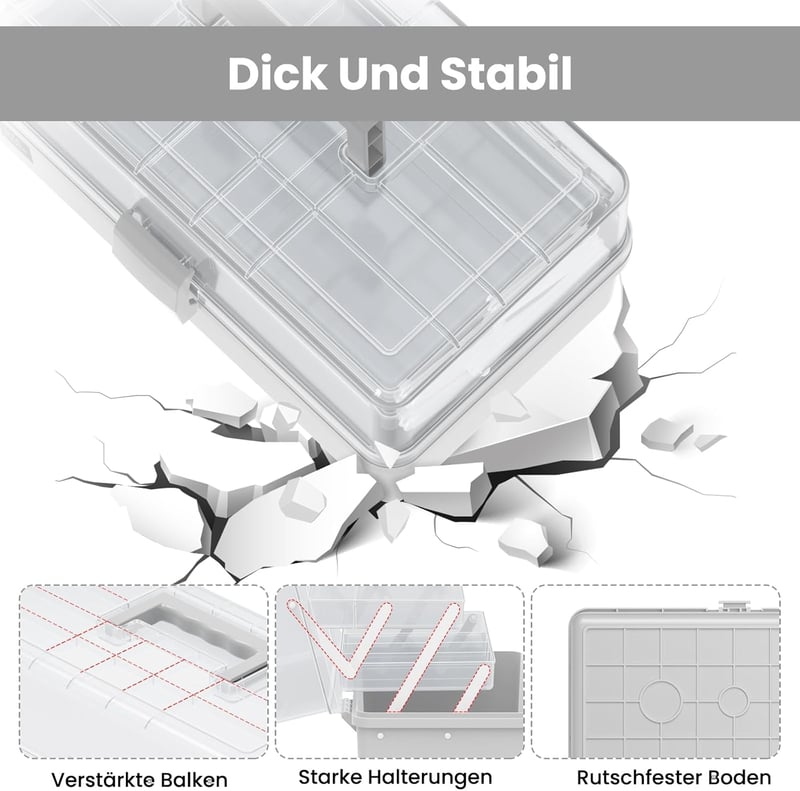 ARJudy 33cm 3 szintes összecsukható tárolódoboz szürke szortírozó szekrény