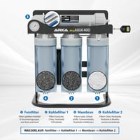 Filtračný systém s reverznou osmózou ARKA myAqua 400, 400 l/deň – s posilňovacím čerpadlom, TDS metrom a manometrom – 99 % solí, nečistôt a baktérií 3