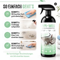 ARKA Pipi Way Enzymatický čistič na odstraňovanie mačacieho moču 750 ml - Sprej na odstránenie zápachu z pohoviek, kobercov, textílií a áut - Organický, vhodný pre zvieratá 6