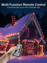 ARKOCHIC 10m 400 LED Jégcsap Fényfüzér Távirányítóval IP65 Vízálló 8 Mód Karácsony Kert Dekoráció 2