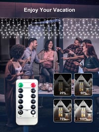 ARKOCHIC 10m 400 LED Jégcsap Fényfüzér Távirányítóval IP65 Vízálló 8 Mód Karácsony Kert Dekoráció 5