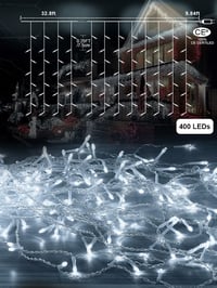 ARKOCHIC 10m 400 LED Jégcsap Fényfüzér Távirányítóval IP65 Vízálló 8 Mód Karácsony Kert Dekoráció 6