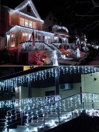 ARKOCHIC 10m 400 LED Jégcsap Fényfüzér Távirányítóval IP65 Vízálló 8 Mód Karácsony Kert Dekoráció 7