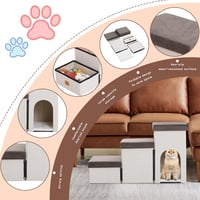 Arkyomi 3 lépcsős kutyalépcsõ tárolóval, 44 cm magas, macskáknak és idõs kutyáknak 4