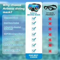 Arlierss 180° Panoráma Snorkel Maszk Felnőtteknek Anti-Köd 5