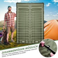 Saltea de camping gonflabilă Arlierss, 12 cm grosime, cu pompă de picior și pernă integrate, ripstop, saltea de dormit portabilă pentru drumeții, călătorii, plajă, verde militar 5
