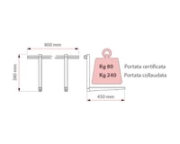 Consolă reglabilă Arnocanali 440x800 mm, suport de fixare pe perete cu capacitate portantă de 80 kg 3