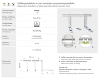 Consolă reglabilă Arnocanali 440x800 mm, suport de fixare pe perete cu capacitate portantă de 80 kg 2