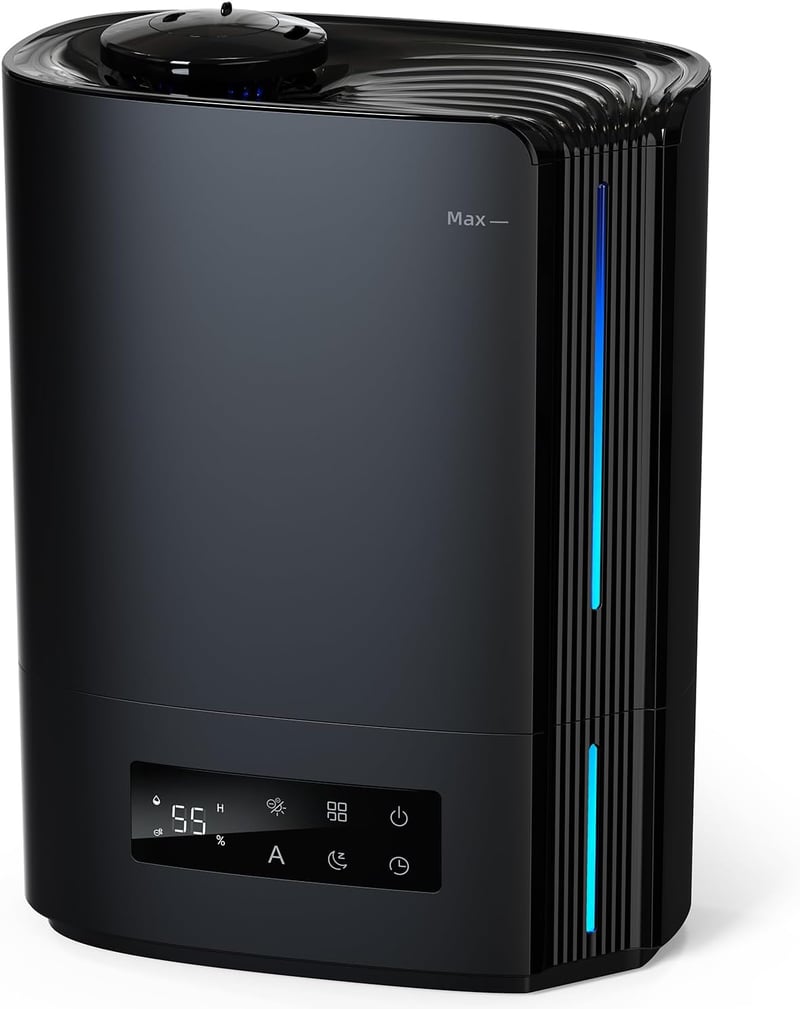 AROEVE 6L ultrahangos párásító aroma diffúzor, csendes szobai humidifier 60 órás üzemidővel