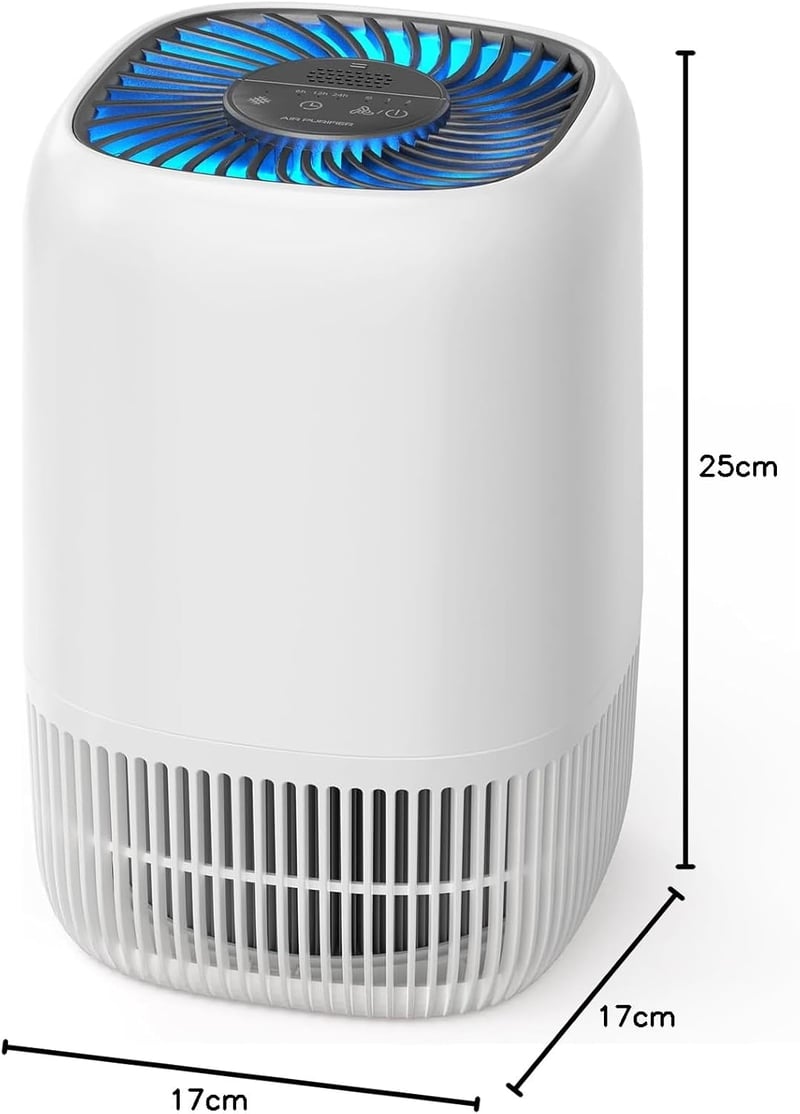 AROEVE H13 HEPA légszűrő készülék hálószobához, csendes 22dB, aromaterápia, allergia és füst elleni