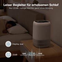 AROEVE H13 HEPA légszűrő készülék hálószobához, csendes 22dB, aromaterápia, allergia és füst elleni 6