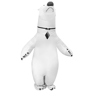Nafukovací kostým ľadového medveďa Arokibui, celotelový zvierací kostým na cosplay, karneval, Halloween, Vianoce a zábavné maškarné plesy