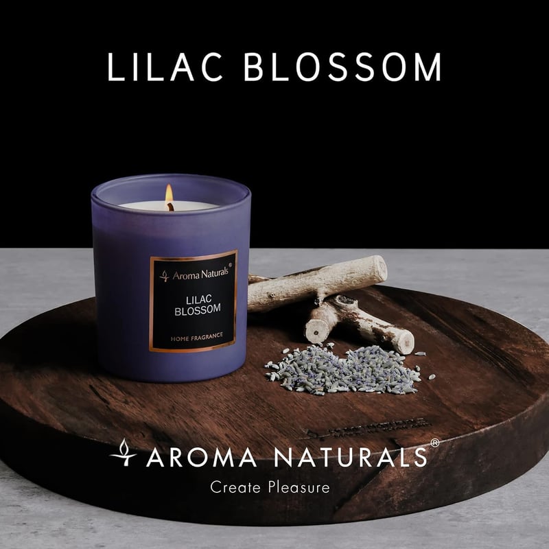 Aroma Naturals Lila Virág Illatgyertya 215g Természetes Szójaviasz 35 Óra