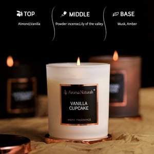 Lumânare parfumată de lux Aroma Naturals - Vanilla Cupcake, 215 g, 35 de ore