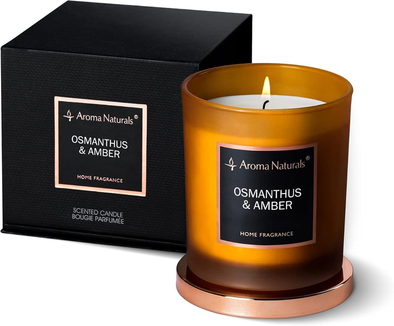 Aroma Naturals Luxus Illatgyertya 215g Osmanthus & Amber Szójawax 35 Óra