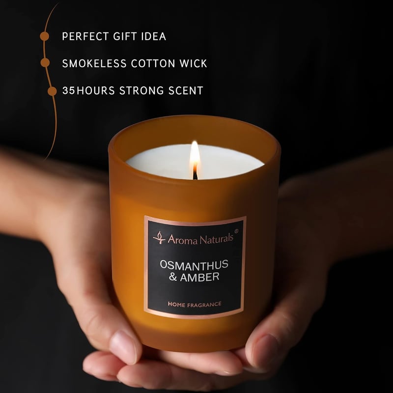 Aroma Naturals Luxus Illatgyertya 215g Osmanthus & Amber Szójawax 35 Óra