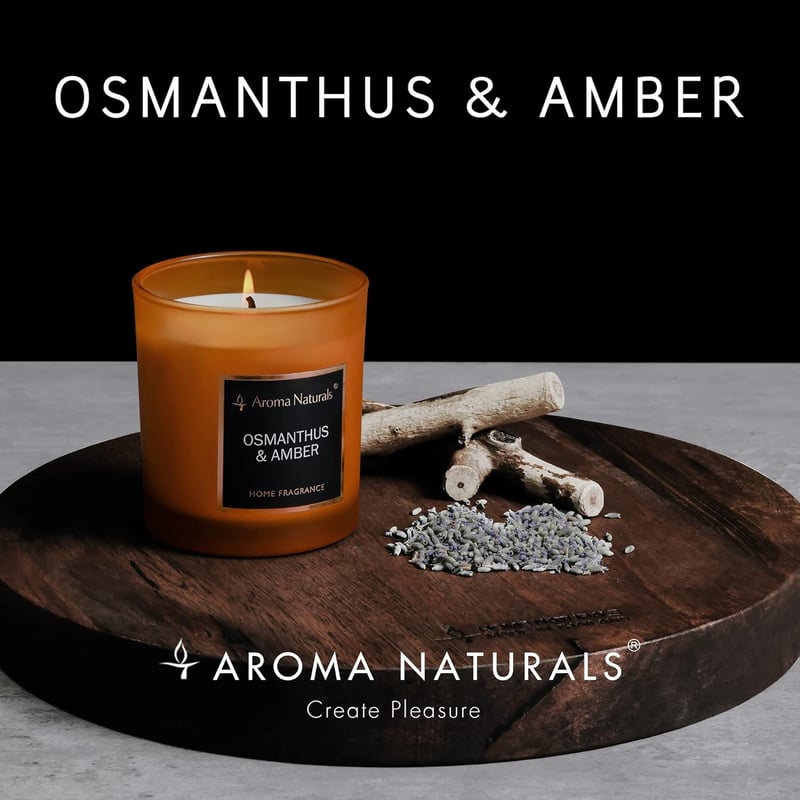 Aroma Naturals Luxus Illatgyertya 215g Osmanthus & Amber Szójawax 35 Óra