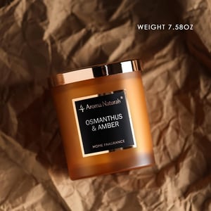 Luksuzna mirisna svijeća Aroma Naturals - Osmanthus & Amber, 215 g, 35 sati