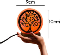 AROMASENSES USB Himalájai Sólámpa Fa Talppal - Kézzel Készített Szeretet Fa Mintázat, Folyamatos LED Világítás, Természetes Narancssárga Fén 2