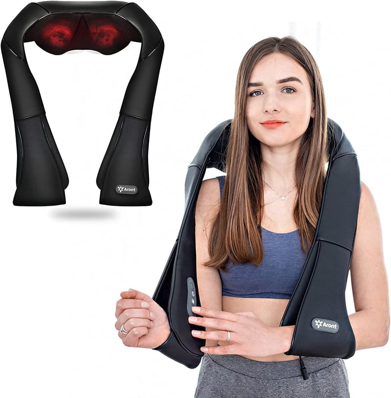 ARONT Nyakmasszírozó Hőfunkcióval, Shiatsu 3D Mélymassázs Nyak Hát Váll Lábra