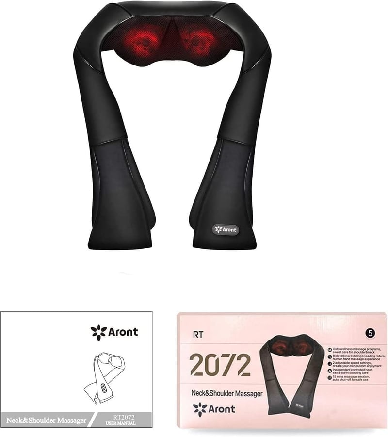 ARONT Nyakmasszírozó Hőfunkcióval, Shiatsu 3D Mélymassázs Nyak Hát Váll Lábra