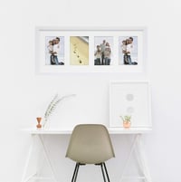 Moderný fotorámik ARPAN MDF 4 s paspartou, biely, s viacerými otvormi, na stenu 2