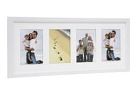 Moderný fotorámik ARPAN MDF 4 s paspartou, biely, s viacerými otvormi, na stenu 4