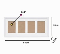 Moderný fotorámik ARPAN MDF 4 s paspartou, biely, s viacerými otvormi, na stenu 6