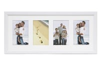 Moderný fotorámik ARPAN MDF 4 s paspartou, biely, s viacerými otvormi, na stenu 1