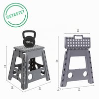 Scaun pliabil Arregui TB-039-G 29x22x39 cm, Gri – Scăriță pentru bucătărie și baie, treaptă pentru copii, capacitate 150 kg 2
