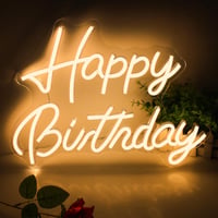 Arrinew Happy Birthday LED neonski natpis, USB, 42x32 cm - topla bijela 2