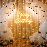 Arrinew Happy Birthday Neon LED Fényreklám Meleg Fehér 42x32cm USB 5