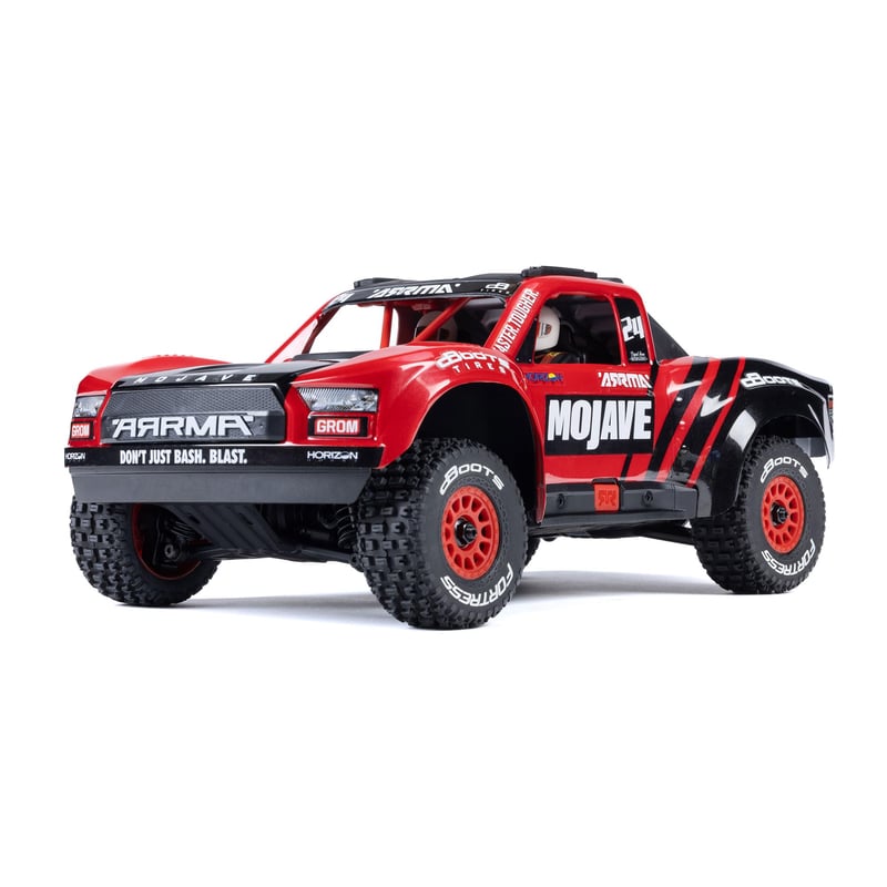 RC auto ARRMA Mojave Grom ARA2104T1, 1/18, jednosmerný motor, rýchlosť nad 30 km/h, vrátane batérie a príslušenstva, červeno-čierne