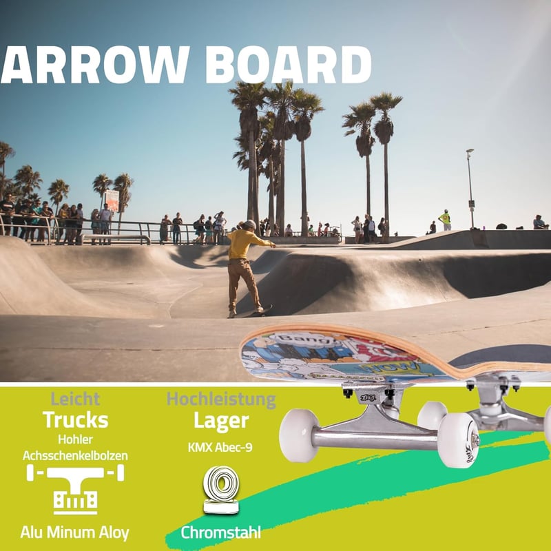 Arrow Board KMX Skateboard 22-31 inch Kezdőknek és Gyerekeknek Cruising Trükkök