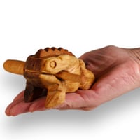 ART-CRAFT Drvena Žaba Instrument Kurblahang Efekt Glazbeni Instrument Smeđa Ahşap 11cm Relaksacijska Terapija 2
