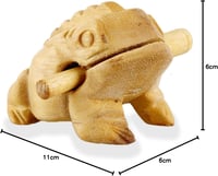ART-CRAFT Fa Béka Hangszer Kurbágahang Effekt Zenei Eszköz Barna Ahşap 11cm Relaxációs Terápia 6