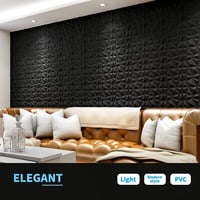 Art3d 3D Gyémánt Falpanel 30x30cm Matt Fekete PVC 33db Szett 3