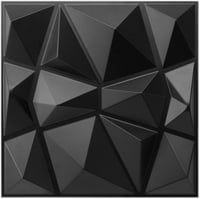 Art3d 3D Gyémánt Falpanel 30x30cm Matt Fekete PVC 33db Szett 1